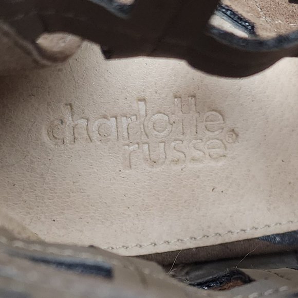 NWOT Charlotte Russe Brown Caged Peep Toe Block Heels Size 8 - Picture 15 of 15